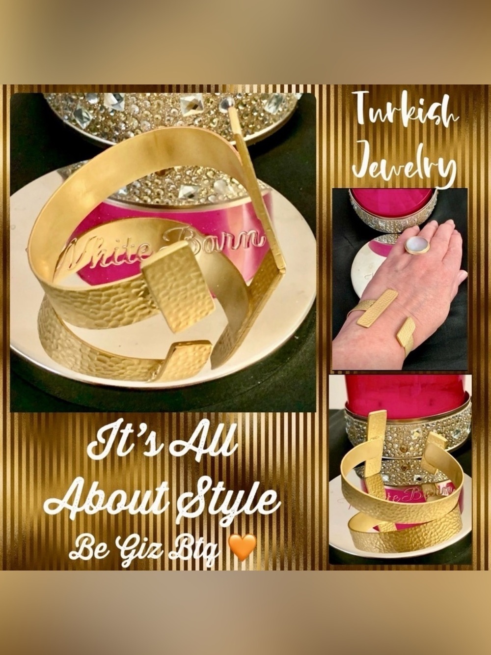 🆕 Turkish Jewelry Bracelet In Gold Bath Over Durable Metal